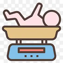 婴儿称重的可爱图标-空若网 婴儿称重的可爱图标-空若网