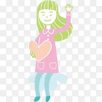 手绘可爱女孩-空若网 手绘可爱女孩-空若网