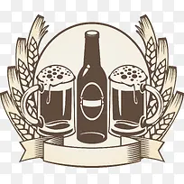 啤酒水稻酒杯元素-空若网 啤酒水稻酒杯元素-空若网