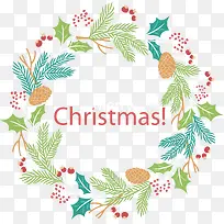 小清新圣诞树枝花环-空若网 小清新圣诞树枝花环-空若网