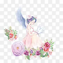 免抠卡通手绘怀孕的妈妈花朵装饰-空若网 免抠卡通手绘怀孕的妈妈花朵装饰-空若网