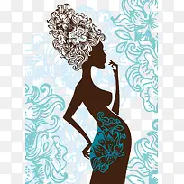 孕妇插画剪影-空若网 孕妇插画剪影-空若网