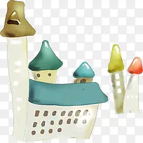 手绘插画蘑菇小屋子-空若网 手绘插画蘑菇小屋子-空若网