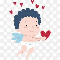 矢量图送爱心的小天使-空若网 矢量图送爱心的小天使-空若网