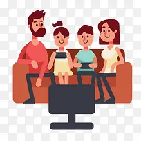 彩色扁平化看电视元素-空若网 彩色扁平化看电视元素-空若网