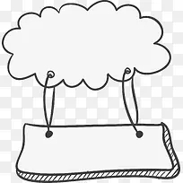 手绘线条云朵标签-空若网 手绘线条云朵标签-空若网