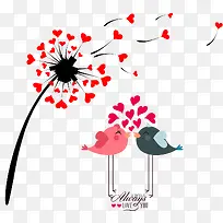 飞舞的蒲公英爱情鸟图片-空若网 飞舞的蒲公英爱情鸟图片-空若网