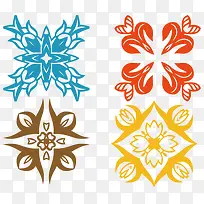 4种花纹矢量-空若网 4种花纹矢量-空若网