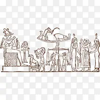 法老王矢量朝拜壁画-空若网 法老王矢量朝拜壁画-空若网