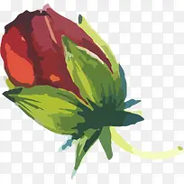 手绘水彩玫瑰花苞-空若网 手绘水彩玫瑰花苞-空若网