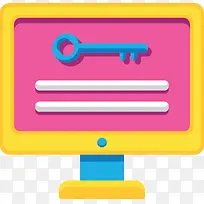 电脑钥匙图标矢量图-空若网 电脑钥匙图标矢量图-空若网
