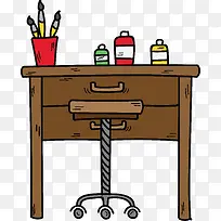 卡通手绘卡通书桌-空若网 卡通手绘卡通书桌-空若网