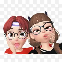 素材 矢量 PNG 通用 男女惊讶-空若网 素材 矢量 PNG 通用 男女惊讶-空若网