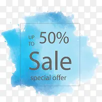 天蓝色水彩五折促销-空若网 天蓝色水彩五折促销-空若网