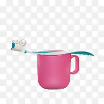 红色杯子牙刷矢量图-空若网 红色杯子牙刷矢量图-空若网