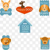 矢量图多彩小狗LOGO-空若网 矢量图多彩小狗LOGO-空若网