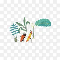 拿着叶子的昆虫-空若网 拿着叶子的昆虫-空若网