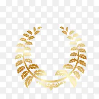 卡通精美金色对称树叶-空若网 卡通精美金色对称树叶-空若网