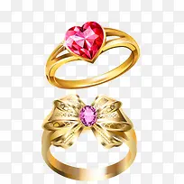 红色心形砖石戒指-空若网 红色心形砖石戒指-空若网