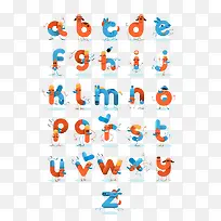 可爱风格的多彩形象英文字母艺术-空若网 可爱风格的多彩形象英文字母艺术-空若网