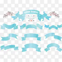 矢量水彩色带条幅-空若网 矢量水彩色带条幅-空若网