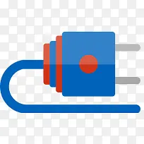 蓝色矢量卡通电插头-空若网 蓝色矢量卡通电插头-空若网