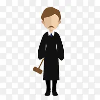 黑色长袍男人扁平化免抠素材-空若网 黑色长袍男人扁平化免抠素材-空若网