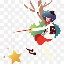 手绘卡通小丑星星元素-空若网 手绘卡通小丑星星元素-空若网