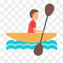 彩色扁平化划船元素-空若网 彩色扁平化划船元素-空若网