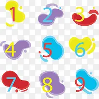 彩色液体花纹数字-空若网 彩色液体花纹数字-空若网