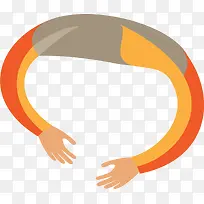 橙色卡通拥抱小人-空若网 橙色卡通拥抱小人-空若网