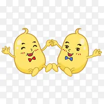 两只卡通大黄豆-空若网 两只卡通大黄豆-空若网