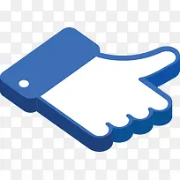 蓝色立体点赞手指-空若网 蓝色立体点赞手指-空若网