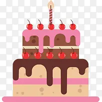 粉红奶油生日蛋糕-空若网 粉红奶油生日蛋糕-空若网