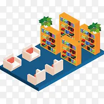 精美图书馆插画设计-空若网 精美图书馆插画设计-空若网