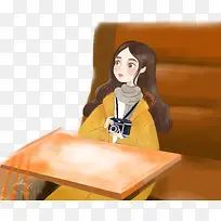 卡通手绘眺望远方的女孩-空若网 卡通手绘眺望远方的女孩-空若网