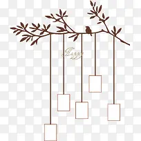 棕色手绘树枝相框-空若网 棕色手绘树枝相框-空若网