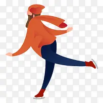 卡通夸张滑冰男子人物插画-空若网 卡通夸张滑冰男子人物插画-空若网