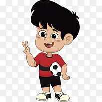 矢量图喜欢足球的小男孩-空若网 矢量图喜欢足球的小男孩-空若网