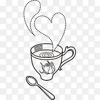 卡通手绘茶具茶杯-空若网 卡通手绘茶具茶杯-空若网