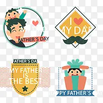 4款创意父亲节卡片矢量-空若网 4款创意父亲节卡片矢量-空若网