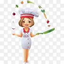 美味蔬菜与美女厨师-空若网 美味蔬菜与美女厨师-空若网