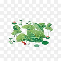 手绘画荷叶荷花装饰-空若网 手绘画荷叶荷花装饰-空若网