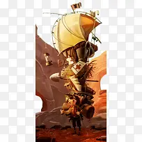 插画-小冒险家-空若网 插画-小冒险家-空若网