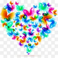 彩色蝴蝶心形-空若网 彩色蝴蝶心形-空若网