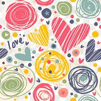 多彩清新爱心线条边框纹理-空若网 多彩清新爱心线条边框纹理-空若网