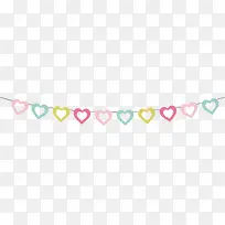 多彩情人节爱心彩旗-空若网 多彩情人节爱心彩旗-空若网