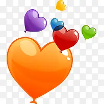 多彩爱心气球-空若网 多彩爱心气球-空若网