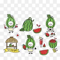 夏日冰爽西瓜创意插画-空若网 夏日冰爽西瓜创意插画-空若网