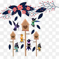 小清新手绘鸟巢插画装饰-空若网 小清新手绘鸟巢插画装饰-空若网